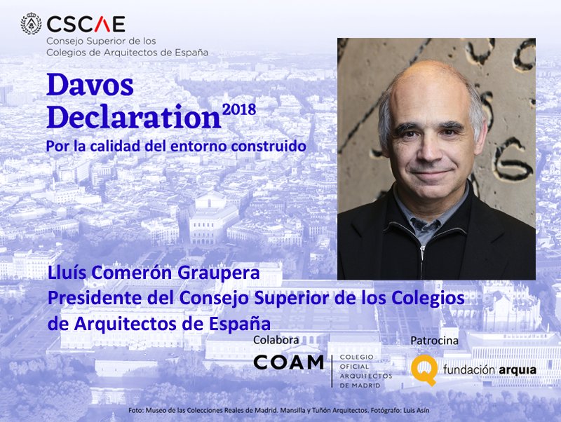 CSCAE's tweet photo. Interviene @presidenteCSCAE Es necesario actualizar los instrumentos que permitan garantizar el derecho a una vivienda digna, a la salud colectiva y a la seguridad a través de la calidad del entorno construido.#DavosDeclaration https://t.co/usNmy0MhB8