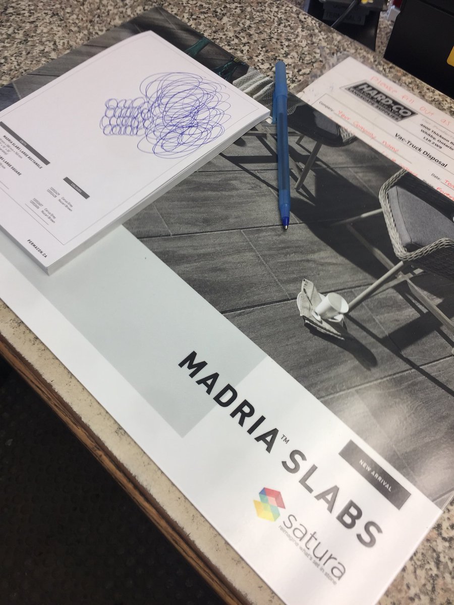 Contractors <a href="/HardCo1/">Hard-Co</a> are now using the new <a href="/Permacon/">Permacon</a> Madria Slab counter pads for their jobsite sketch’s....

Thankfully @joanneshaw_d2e <a href="/NancyGreen01/">Nancy Green</a> are coming to the rescue on July 21st for the 
Hard-Co Permacon Designer Day
10:00am-2:00pm