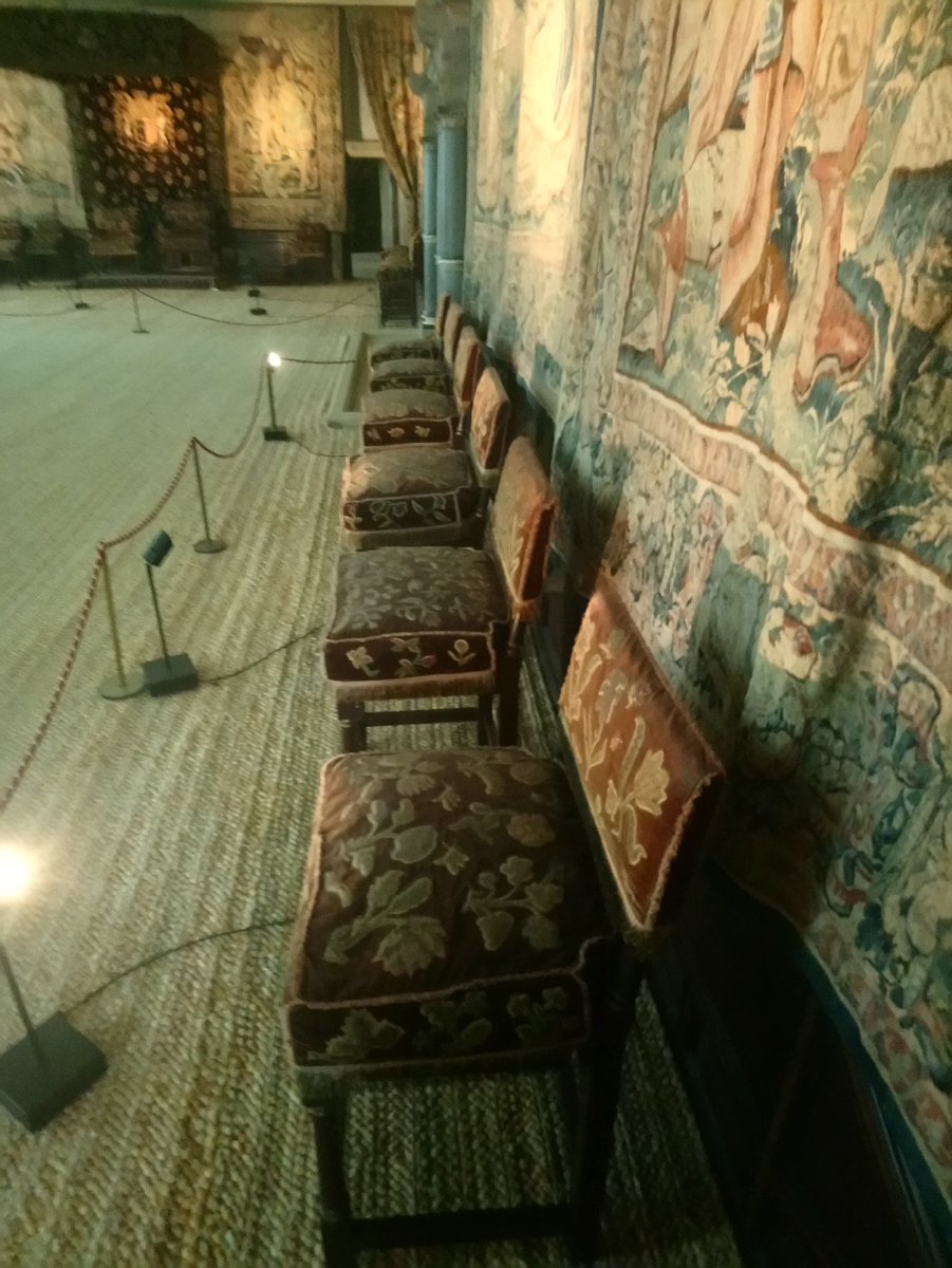 NTChaps's tweet photo. It's the final push as we tackle the last (and dustiest) of the High Great Chamber stools. #conservation #deepcleaning #stools https://t.co/uLw65jE1qk