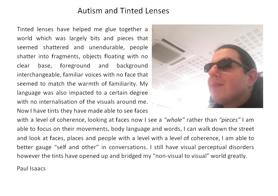 Autism and Tinted Lenses - #sensoryperceptual #sensorychallenges #tintedlenses @Autism @networkautism @Graspsupport @WeAreMADEuk @SENassist @EarlyYears_UK @AnnaKennedy1