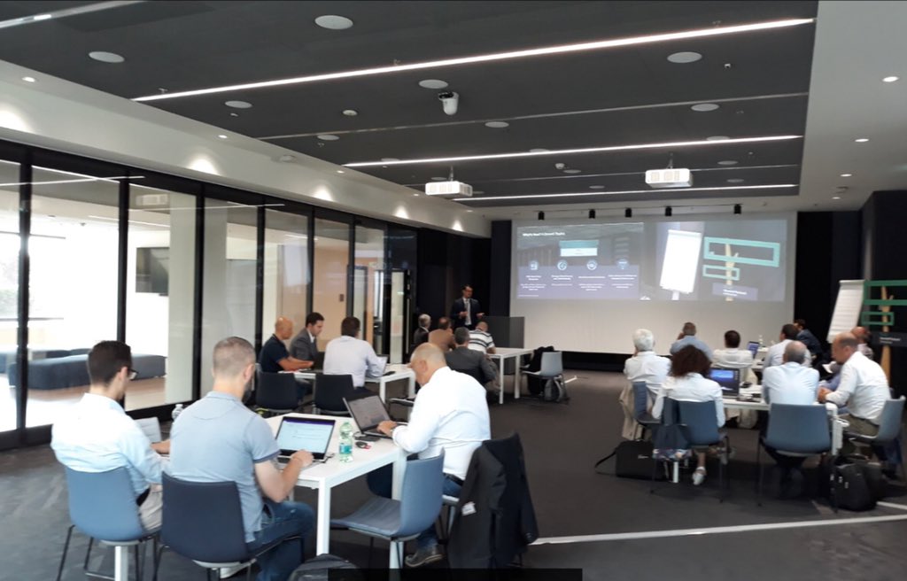 umberoot's tweet photo. Big success for the 2-days session with our beloved Partners! Sales Session done and Presales one almost finished: now they can go and make the Datacenters autonomous 😎 @HPEGiorgio @HPE_IT @HPE_Partner @NimbleStorage @HPE_Storage https://t.co/SJ7N1fQNYZ