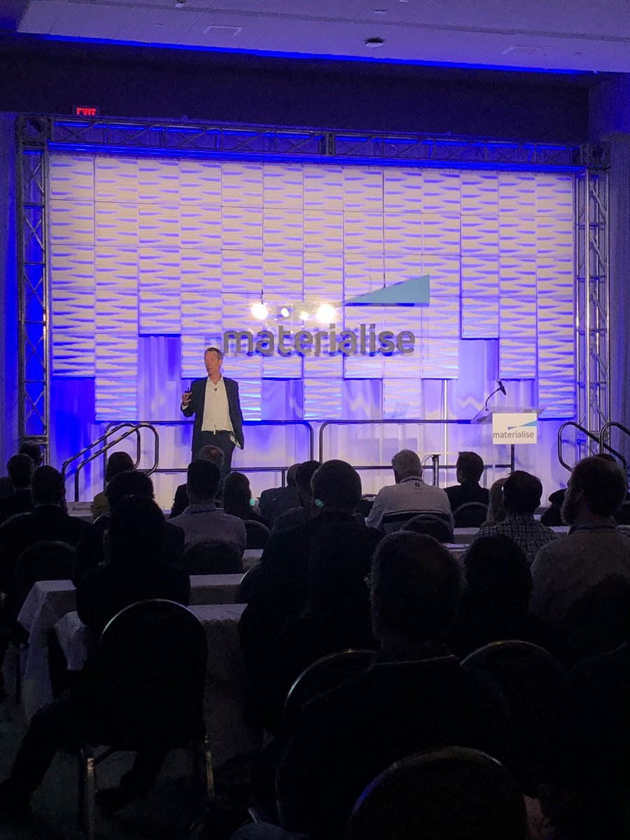 MaterialiseNV's tweet photo. Our very own Bart Van der Schueren is starting off day 2 of #MaterialiseExperience with insight on how we’re innovating. #3DPrinting https://t.co/Cwtz80aily