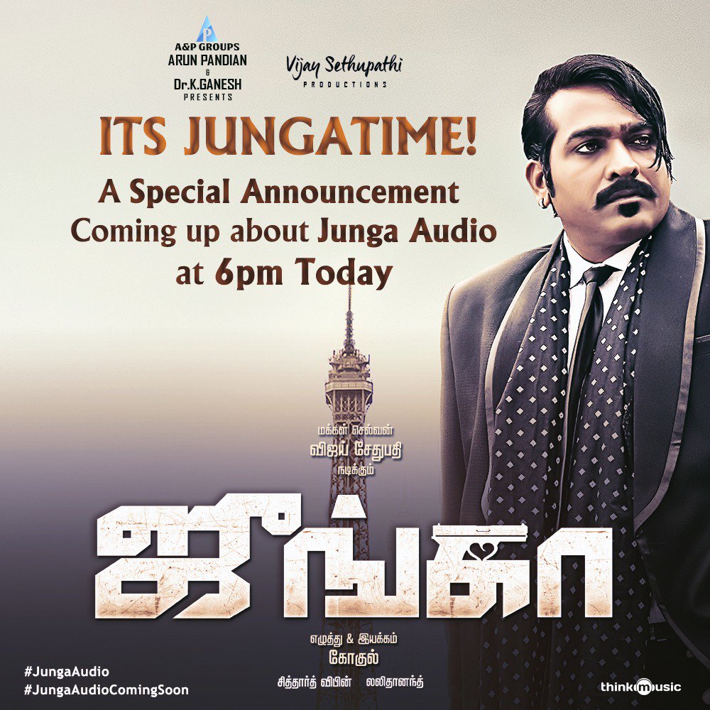 sriramkumar_02's tweet photo. @VijaySethuOffl na's upcoming movie #Junga & now its #Jungatime #JungaAudioComingSoon jus 2more hours to go. . https://t.co/UqQ06vQqC7