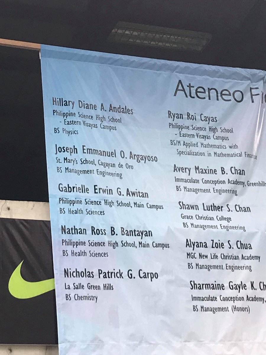 SMSGrade12's tweet photo. The Grade 12 have done it again! 

a Freshman Merit Scholar; and 

two (2) new members for the Ateneo Lady Eagles 🏐! 

Home of the Champions!!!!! 🏆💪🏽

#FiatToOBF 💙🦅 https://t.co/7nCqoti3Vz
