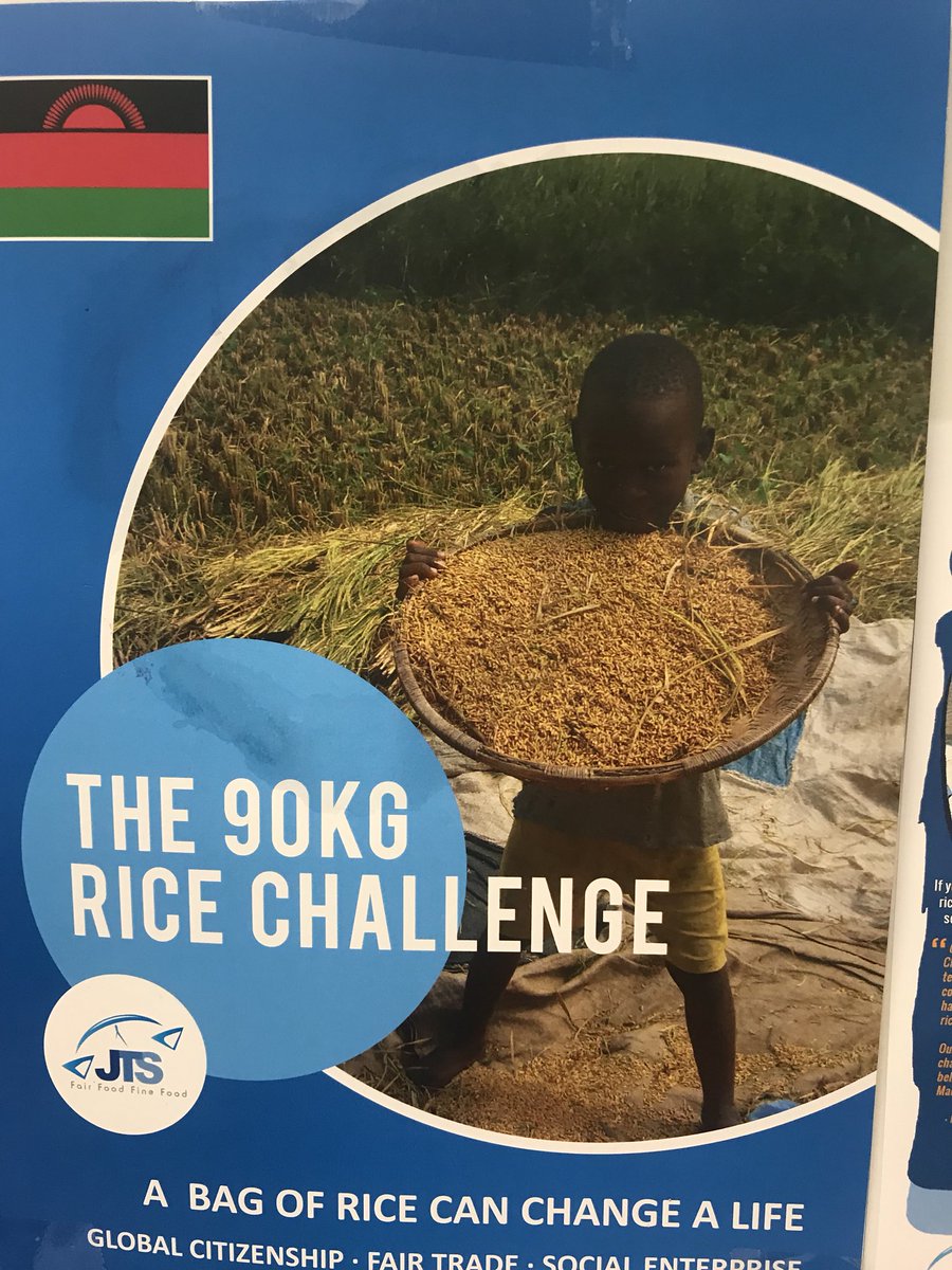 Year 6 setting up stall for the #90kgricechallenge £3 per kg with a tasty recipe - we can’t wait to start selling! #fairtrade #globalcitizenship #socialenterprise #girlseducation #enjoy #malawifarmers