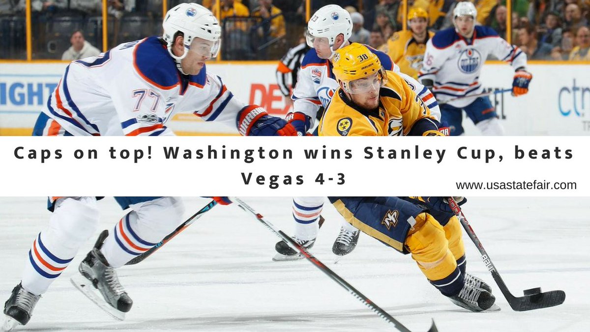usastatefair's tweet photo. Caps on top! Washington wins Stanley Cup, beats Vegas 4-3 - https://t.co/I0GOXrnBw9
#NHL #StanleyCupFinals #StanleyCup #usastatefair https://t.co/UGYt5XZgo5