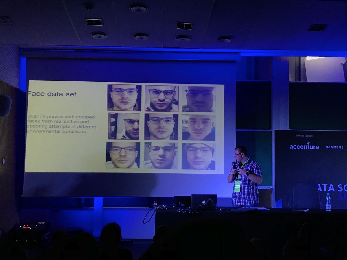yndconsult's tweet photo. YND's @rafalpronko talks about Face Spoofing at the Data Science Summit #DSSconf in Warsaw! Read more about it in our case study: https://t.co/o8mxiO4eca #DSS18 https://t.co/WNRljwanEa