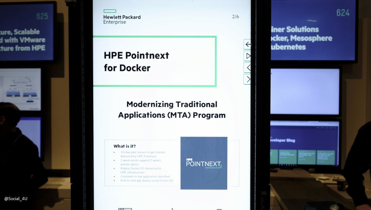 SBUCloud's tweet photo. Time for the next #DockerCon edition next week in SanFrancisco: visit HPE booth S9 for latest #HPE - #Docker Solutions & #HPEPointnext Services with @seandoconnell #CloudNative #Containers #HPEMTA #CaaS #HPEDocker #HPESynergy https://t.co/JPvFiPxqDu https://t.co/MDbIvHsaVy