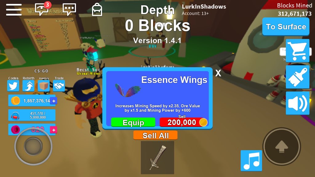 How To Equip An Egg In Mining Simulator