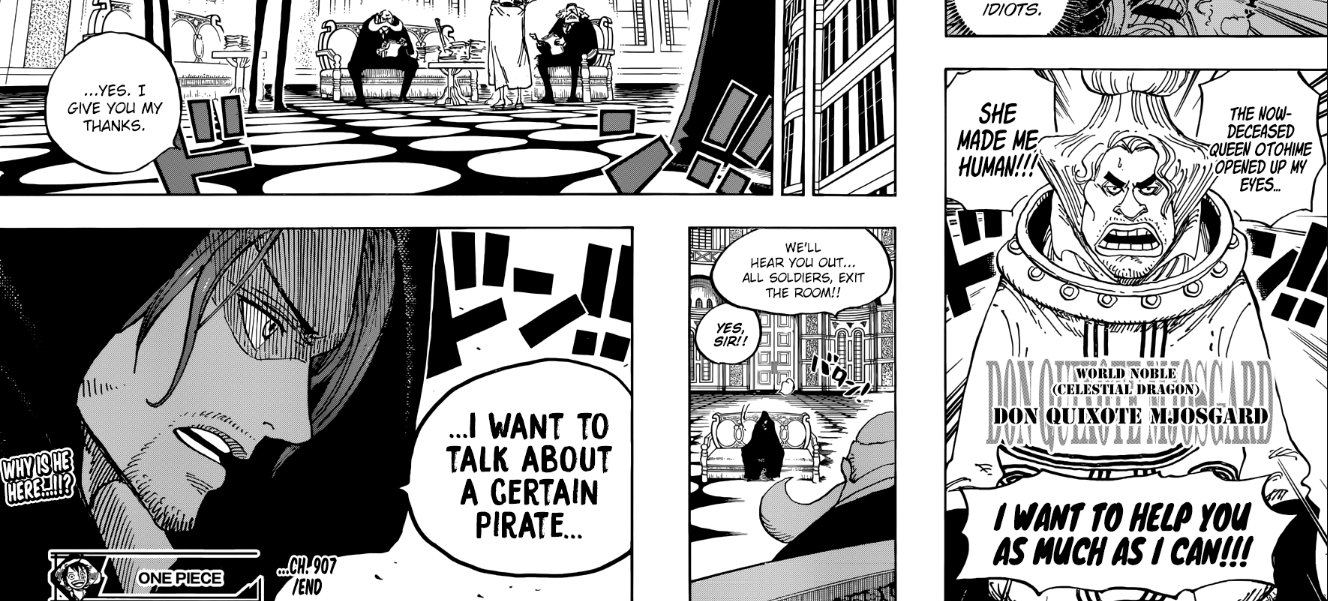 ❄IWatchAnime♊ on Twitter: "#OnePiece's "Reverie" arc is shaping up to be  the series' best arc. Chapter 907 is just oozing content, and simply sparks  various new questions. I also find Oda's re-introduction