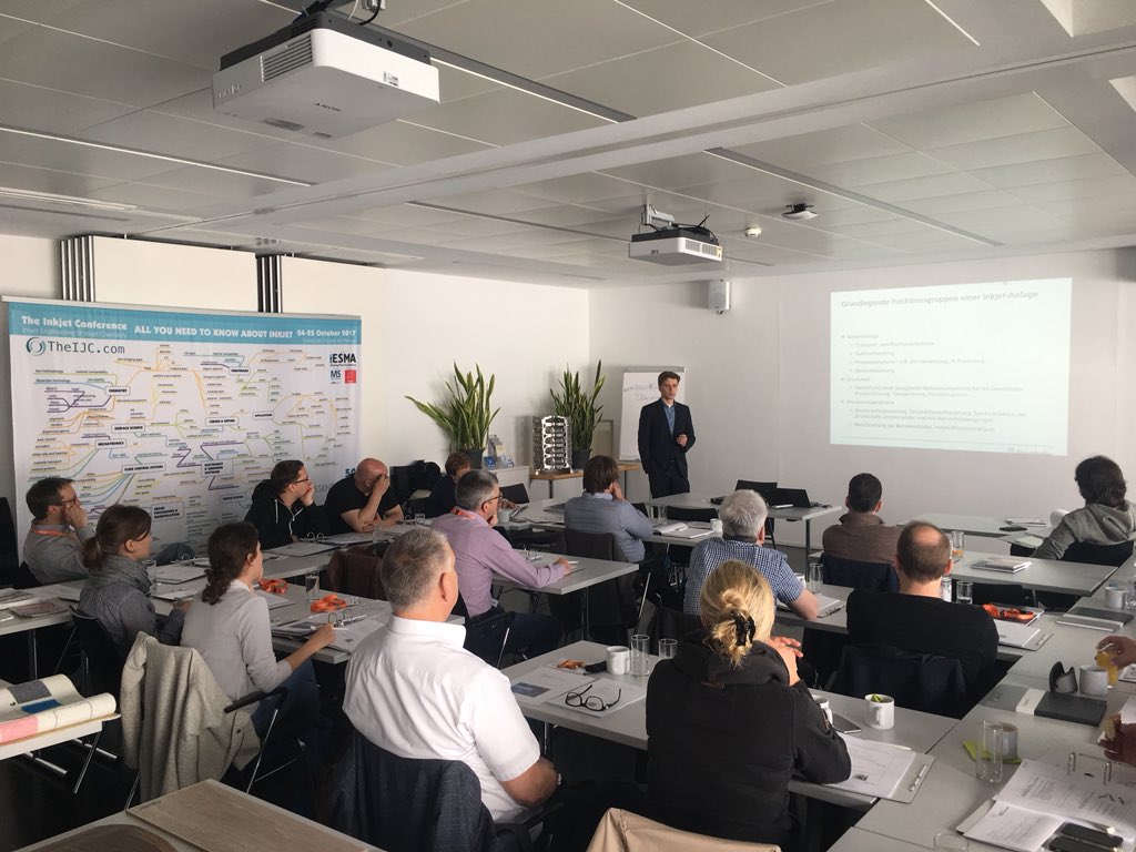 <a href="/ESMA_Print/">ESMA</a> @Fraunhofer_IPA <a href="/hdm_stgt/">Hochschule der Medien (HdM)</a> <a href="/GisInkjet/">GIS - Global Inkjet Systems</a> <a href="/OliverKammann/">Oliver Kammann</a> New #esmaacademy date set 5th till 9th of November 2018 in Stuttgart. Look out for more dates coming up in 2019 throughout Europe, transferring inkjet related know-how at #esmaacademy in new locations or as customized #academyontour for entire groups of staff.