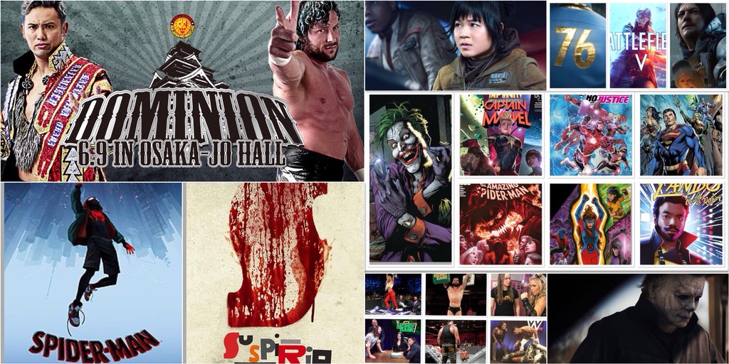 AmazingNerdShow's tweet photo. NEW! It’s Ep 23! We’re talking #Suspiria &amp; #IntoTheSpiderVerse trailers! Also  #WWE talk &amp; #NJPW #Dominion preview! The latest  from #Marvel &amp; #dccomics Plus a rundown of #E3 &amp; more! #Podernfamily #horror #StarWars 
Podbean: https://t.co/nUzdWYFYWg
iTunes:https://t.co/mFAzivfwfH https://t.co/gxBHKWd8yj
