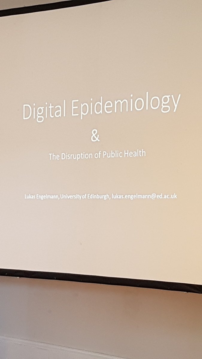 UoE_ISSTI's tweet image. Lukas Englemann presents his work on Digital epidemiology and the disruption of public health. @engelmal81 #googleflu #publichealth #computationalepidemiology #datacontroversies