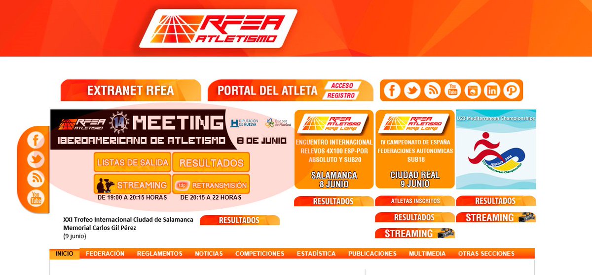 atletismoRFEA's tweet photo. IMPORTANTE NOVEDAD esta tarde en el Meeting Iberoamericano de Huelva.
STREAMING en directo de 19:00 a 20:15 horas (con comentarios de @MigVillasenor) y cogerá el testigo la RETRANSMISION por @teledeporte de 20:15 a 22:00 horas (con comentarios de @GerardoCebrian y Amat Carceller) https://t.co/CQcjl6gdBA