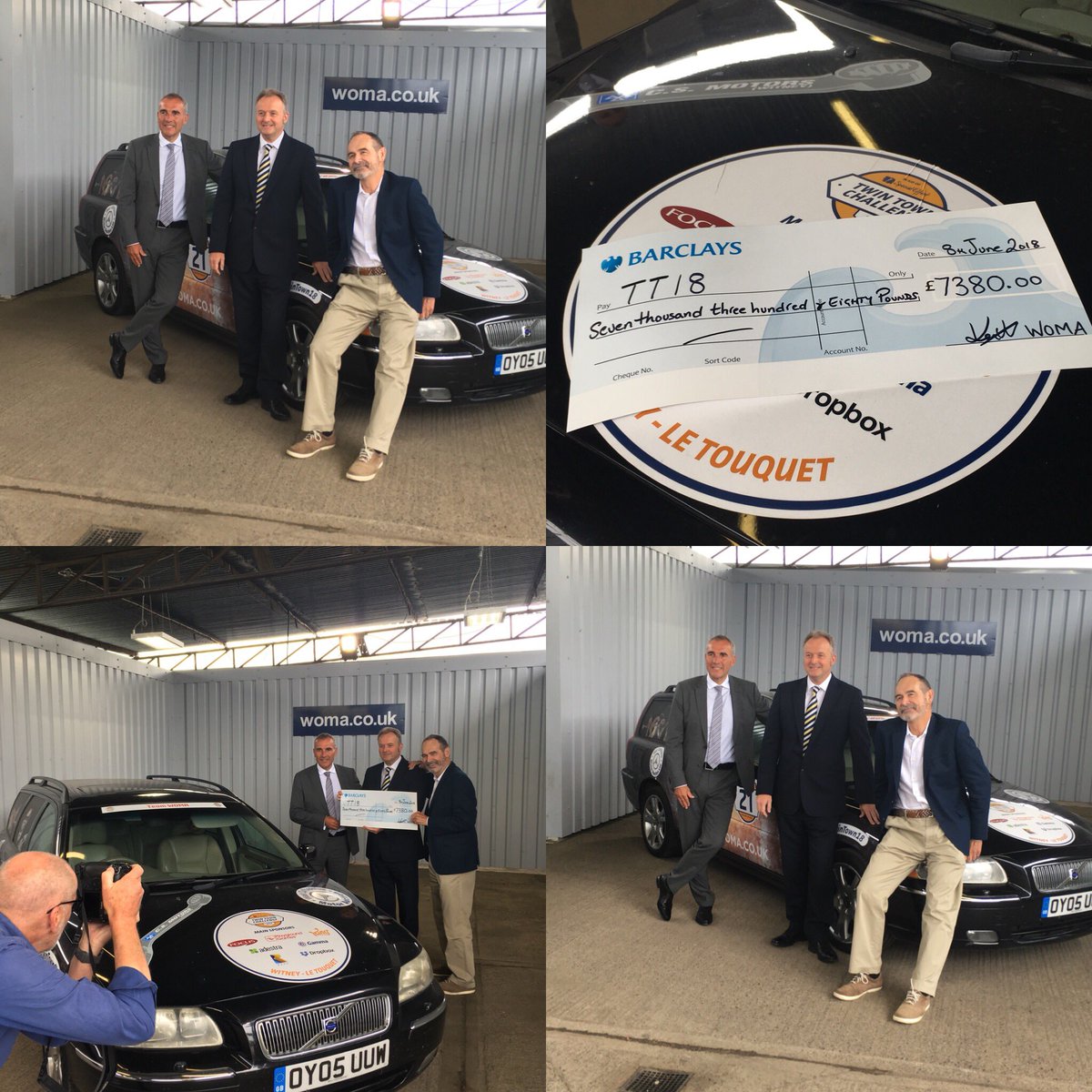 TwinTown20's tweet photo. Brilliant to visit @WOMAltd today to pick up a generous cheque for £7380 from the sale of some of the awesome @TwinTown18 cars last week.

#TwinTown18 https://t.co/N0haKaBzwX