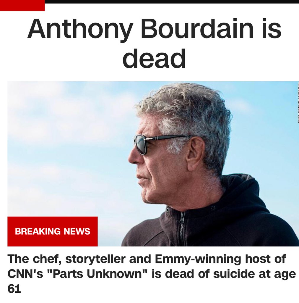AlanFrew's tweet photo. Man! How sad๐ฅ Anthony takes his own life. Found dead by hanging. There are answers to all the darkness. Reach out.... you are never alone. Never! How to get help: Call the National Suicide Prevention Lifeline at 1-800-273-8255. He too leaves a child behind๐ฅ https://t.co/HVoIpxIn5U