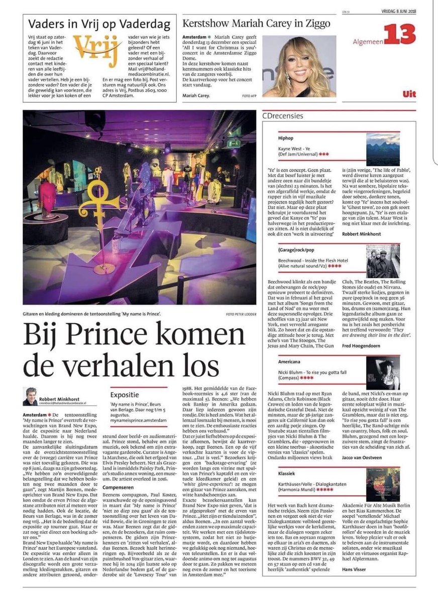 #workinprint <a href="/princeexpo/">My Name Is Prince Exhibition</a> <a href="/nhdagblad/">Noordhollands Dagblad</a> #prince4ever #photography @PL_Fotografie
