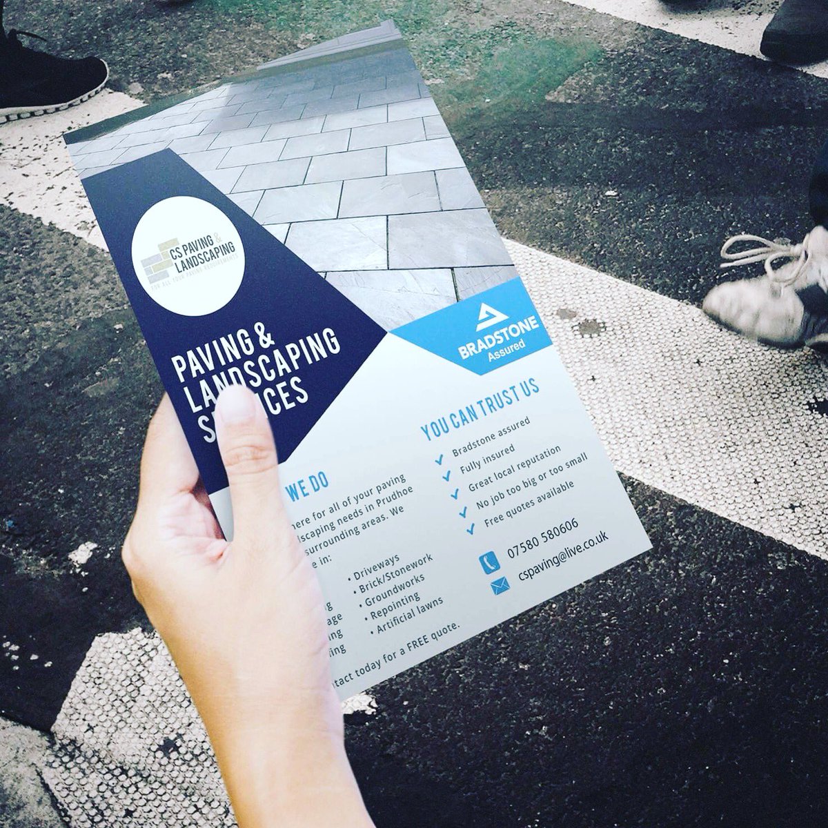 BSTCreativeUK's tweet photo. Here’s the new flyer we’ve recently designed for CS Paving and Landscaping in Prudhoe, Northumberland #GraphicDesign #GraphicDesigner https://t.co/DhSCHc3CES