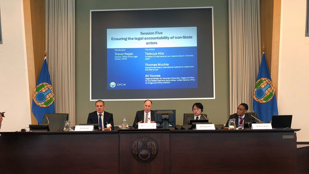 iijmalta's tweet photo. .@iijmalta Executive Secretary presents IIJ's Work on Central Authorities joined by @UNODC and #Japan on panel focused on legal accountability at @OPCW Conference #CT #OPCW #OPCWCT https://t.co/Im2WLSmVDG