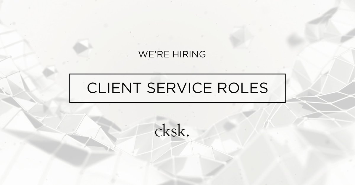 We are currently hiring Client Services professionals at different levels of experience. #jobfairy

Click here to apply: ie.cksk.com/careers