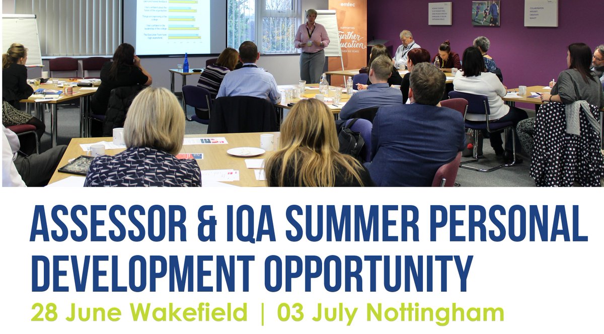 SEG_Awards's tweet photo. Calling all Assessors and IQA`s...

@emfec_team are delivering two professional development workshops for Assessors and IQA’s. 

Places are selling fast so book soon, you can’t afford to miss out!

#Wakefield - https://t.co/SLZni1Wf3o
#Nottingham - https://t.co/iqgUhKR6Rh https://t.co/SyeHPd2J9Z
