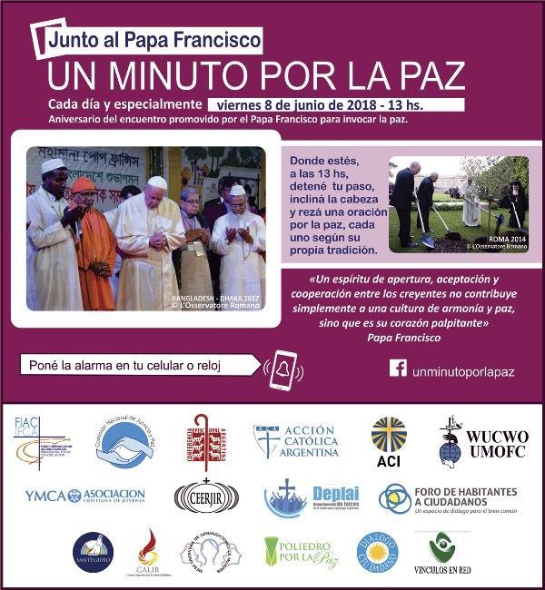 EpiscopadoArg's tweet image. #UnminutoporlaPaz junto al #PapaFrancisco.

#UMPP
#CEA