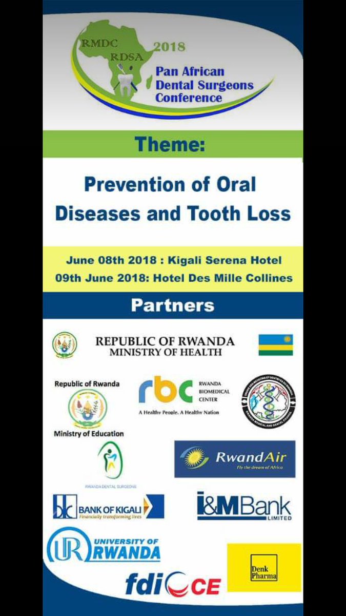 DsRwanda's tweet photo. Panafrican Dental Surgeons conference 
@MoHRwanda @DianeGashumba @fdiworlddental @Uni_Rwanda @rdsarwanda https://t.co/6RnFW3Rfnp