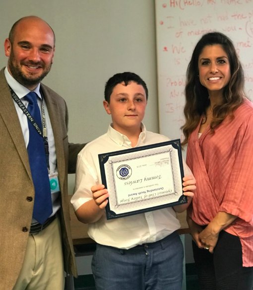 UpperMerionSD's tweet photo. Tommy Lawless, 4th grader at Roberts, received the Junior Optimist Award for his dedication in Alpha Club for the past 2 years. Great job Tommy! https://t.co/FpdPhmt5ST