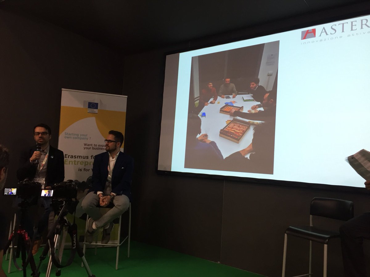 ledi's tweet photo. Here we go with our “Startup on the road - Erasmus for young entrepreneurs” #R2B2018 #doubleinterview to our NE and HE on their experience @Aster_ER @EYEprogramme https://t.co/B9sppBJnI0