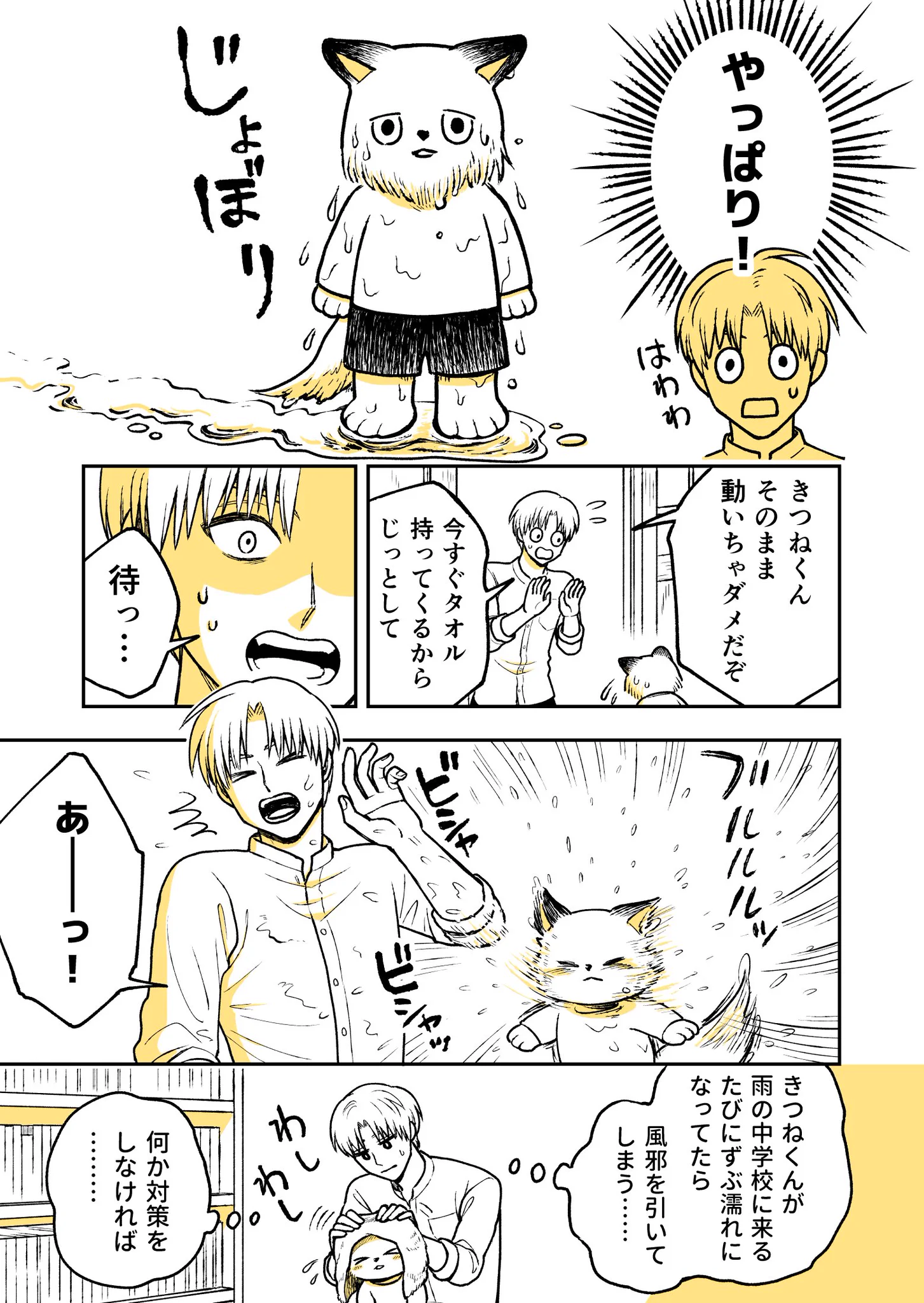 雨ばかりの梅雨。それでも季節を楽しむきつねくんが可愛すぎる…！