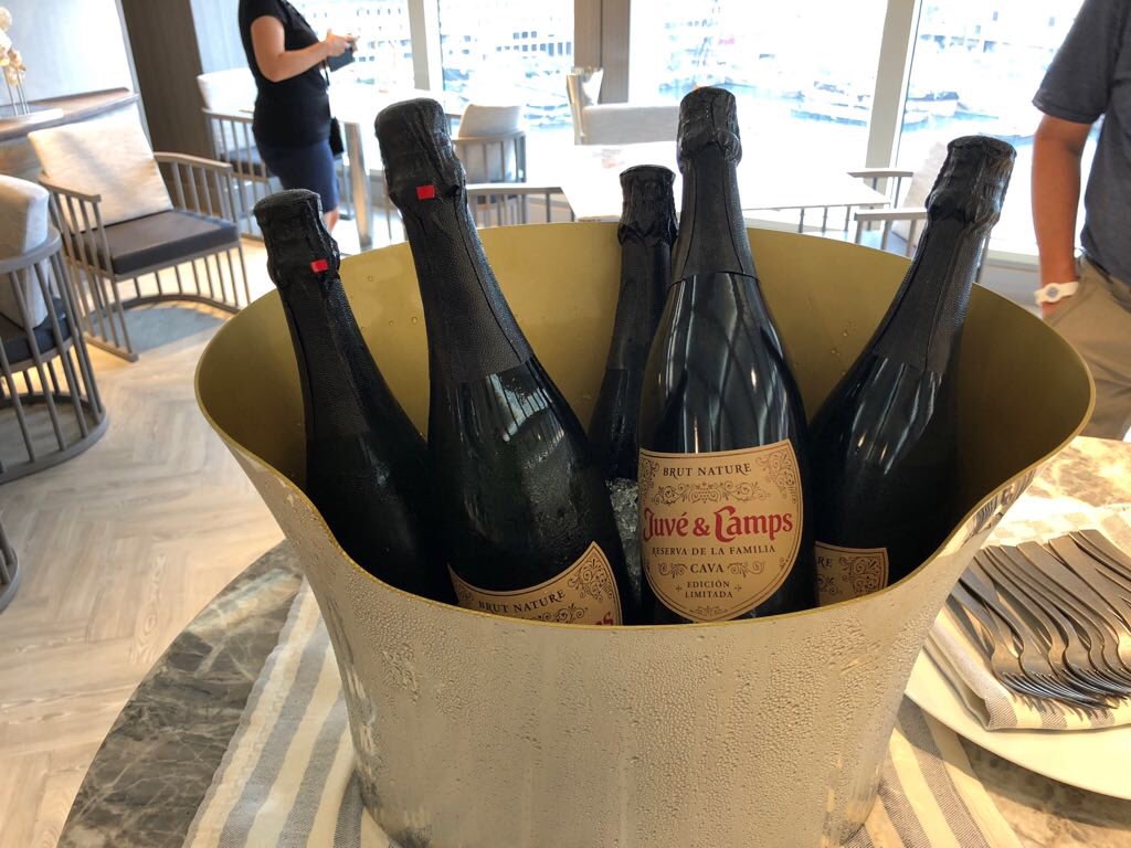 InfoVinespa's tweet photo. Today it's baptism of The New Boat #MSC Cruise Seaview with cava #juveycamps Gran Reserva Res. Familia limited Édition 😍 https://t.co/QwktCM50Ap