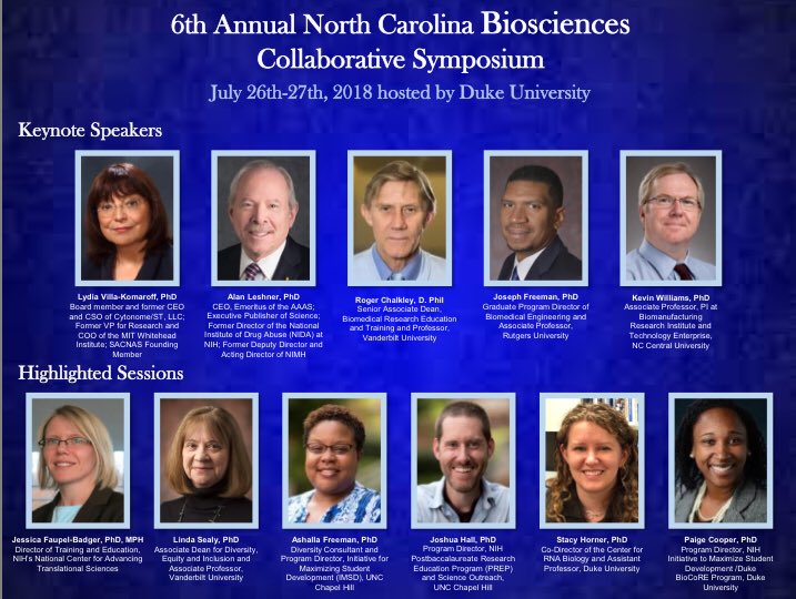 hanginwithDrC's tweet photo. Interested in continuing the #NASGradEd &amp; #GRExit Conversations AND great science?!? Join us for the @DukeBioCoRE Symposium July 26th and 27th at Duke!! Register: https://t.co/CdyyOCvUMR https://t.co/lSsuPPxHEM