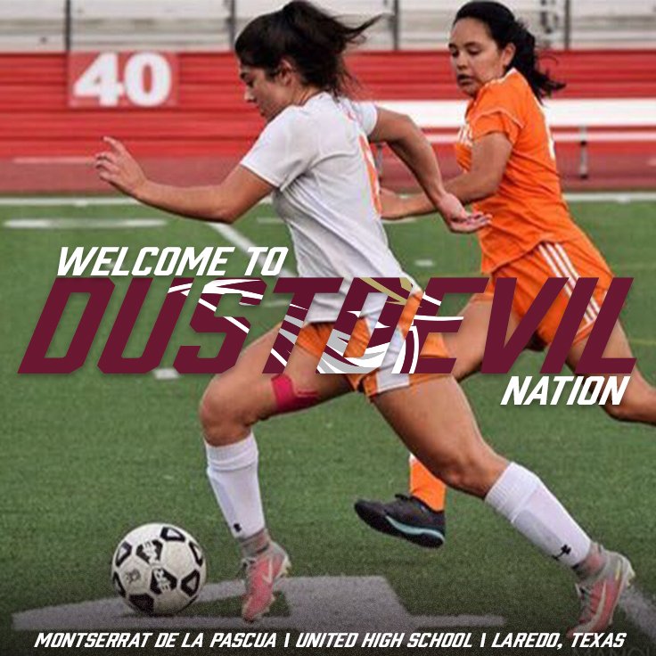 She scores in bunches netting 32 goals including four hat tricks as a senior at Laredo United High School. 

Welcome to Dustdevil Nation, Montserrat De La Pascua. 

🗒 bit.ly/2JkLMJD

#DustEm #HeartlandWSOC