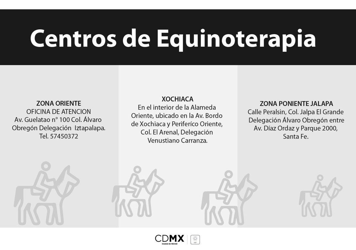 hiramalmeidae's tweet photo. La equinoterapia es un tratamiento alternativo que utiliza la monta natural de caballo como instrumento de rehabilitación. La Policía de la Ciudad de México pone a disposición el número telefónico 5208 9898 para conocer más del servicio. https://t.co/sxQ8PBwphK