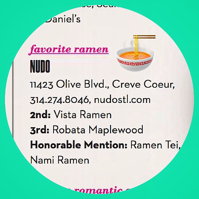 VISTAstl's tweet photo. @saucemag reader’s choice is out! Thanks for voting for us, STL! We think you’re pretty swell, too. 🤗 And congrats to our buds @nudohousestl for taking the top spot! https://t.co/GqvAChqIXI