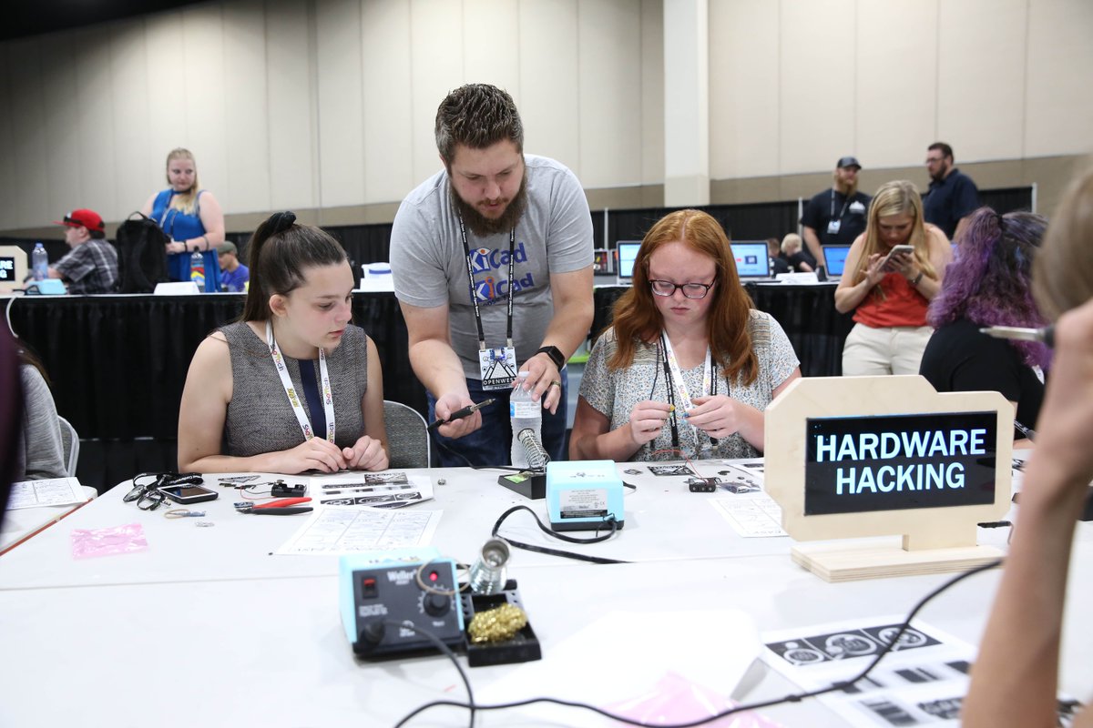 openwestconf's tweet photo. #SheTech making their badges at the #HackCenter. Good to see their collaboration and skills at work. More info at: https://t.co/gOyOLafldy.
Thanks to @compukidmike for his help and designing such great #badges!
#OpenWest18 #OpenSourceAllTheThings @WomenTechCncl #WomenInTech https://t.co/YSLr67eqHX