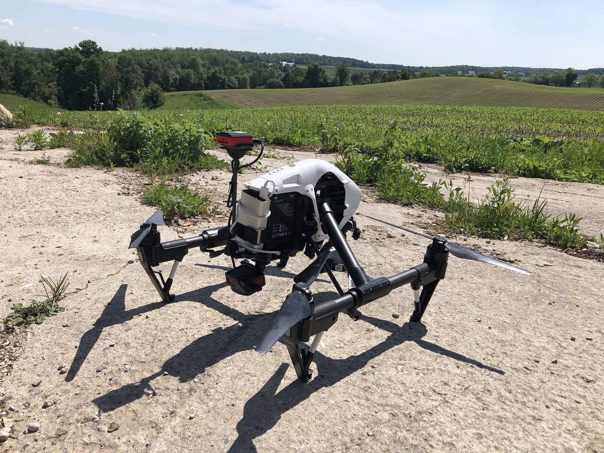 derektrobinson's tweet photo. Omar Dzinic @envwaterloo MSc #student and I got out with the @Parrot Sequoia multispectral camera mounted on the @DJIGlobal Inspire1 #uav #drone. Imagery to come soon... https://t.co/VYR5Xy9aJG