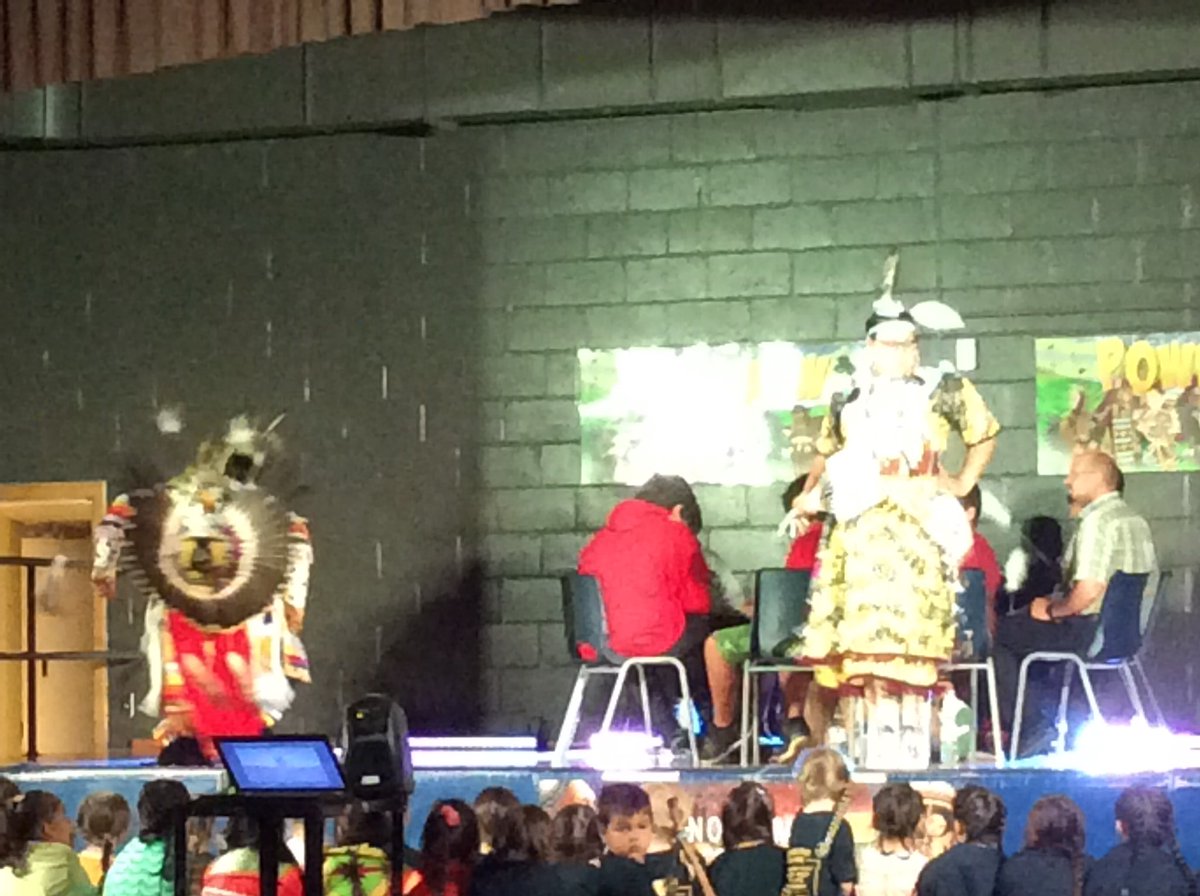 <a href="/GCHustonhawks/">G.C.Huston</a> annual Pow Wow presents Prescott blanket to Mr. Russell in thanks and appreciation.