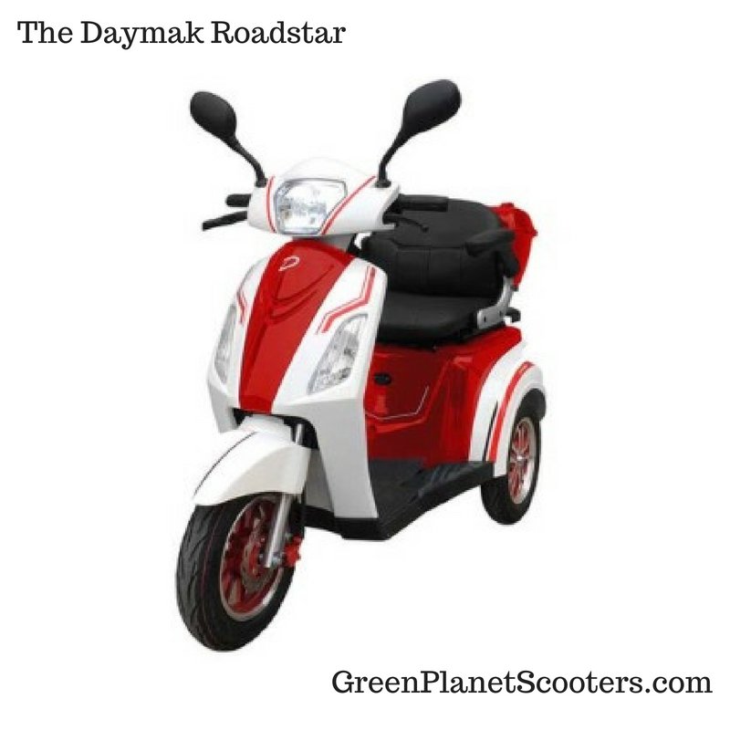 GPScooters's tweet photo. Check out the #Daymak #Roadstar #electric #mobility #scooter! With its 60V 20 AH #battery pack, it has get up and go! It has a great #sound #system &amp; a large #locking carrying #case-this #EScooter is one special ride 👍🏼💚🌎 (647) 385-3767 #GoSmartGoGreen #MobilityForAll #RideOn https://t.co/mJcg7aj5VB