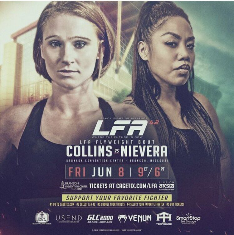 Dynamite4Life's tweet image. #FF ➕ @KateCollins24 fights TONIGHT at #LFA42 against Jamiee Nievera. Show Kate a lot of love and support! She’s an amazing fighter that keeps going no matter who is in front of her. Give Kate an @LFAfighting #follow and #RT. 
Goodluck Kate! #WinIt #support.
