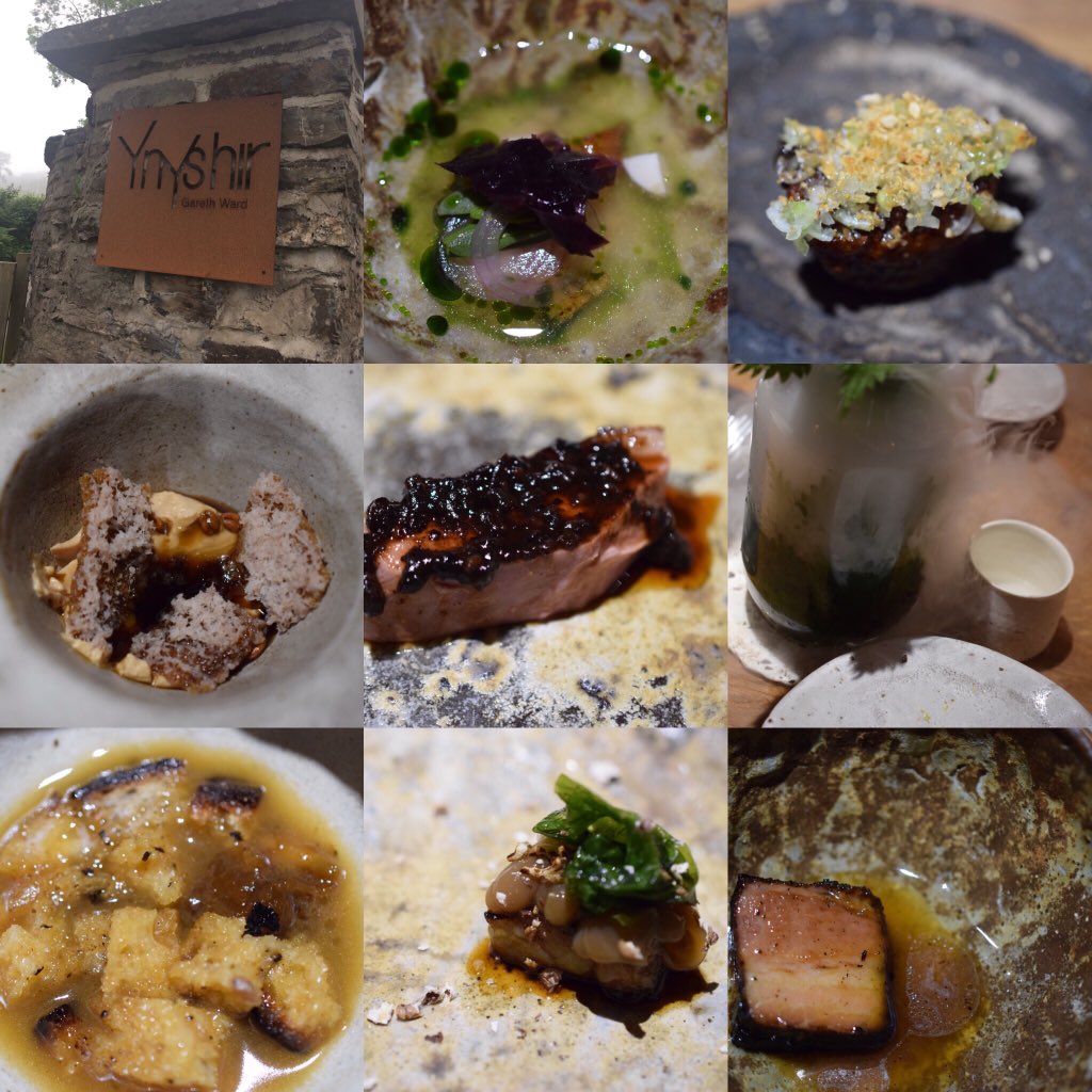 CaerwynAsh's tweet photo. What a Friday! We enjoyed an epic 20 courses @YnyshirRest Woth asian influence and fantastic ingredients making the night #ingredientled #flavourdriven #fatfuelled #meatobsessed @MichelinGuideUK @garethwardchef @hairmetalchef https://t.co/Rnkb4KDKWb