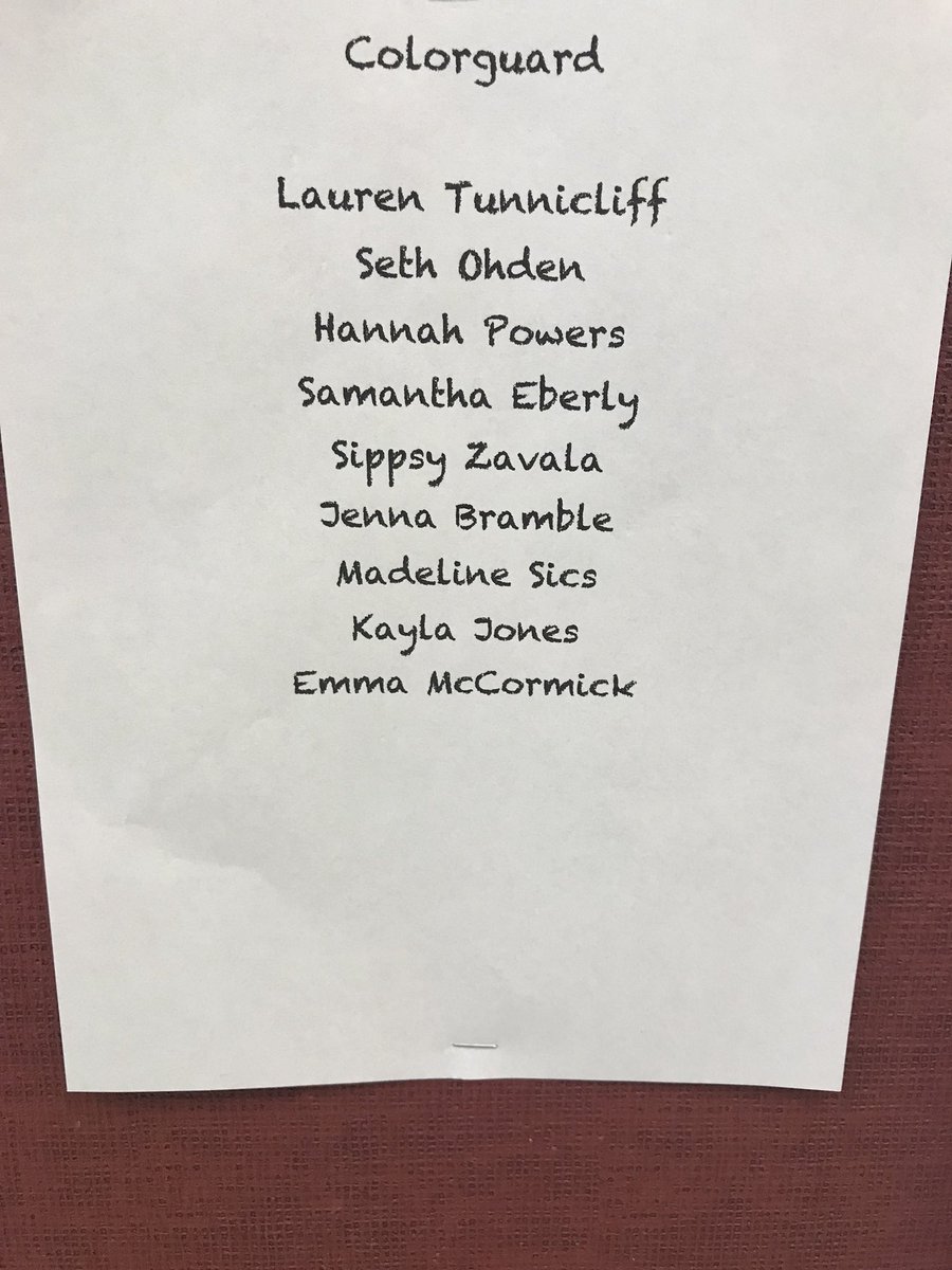 Also late, congratulations to the 2018 colorguard!