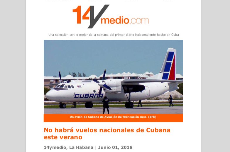 Yoani Sánchez 🇨🇺 on Twitter: "#Cuba Como cada viernes está lista la  versión en #PDF con lo mejor que se ha publicado durante la semana en el  diario digital @14ymedio Una forma