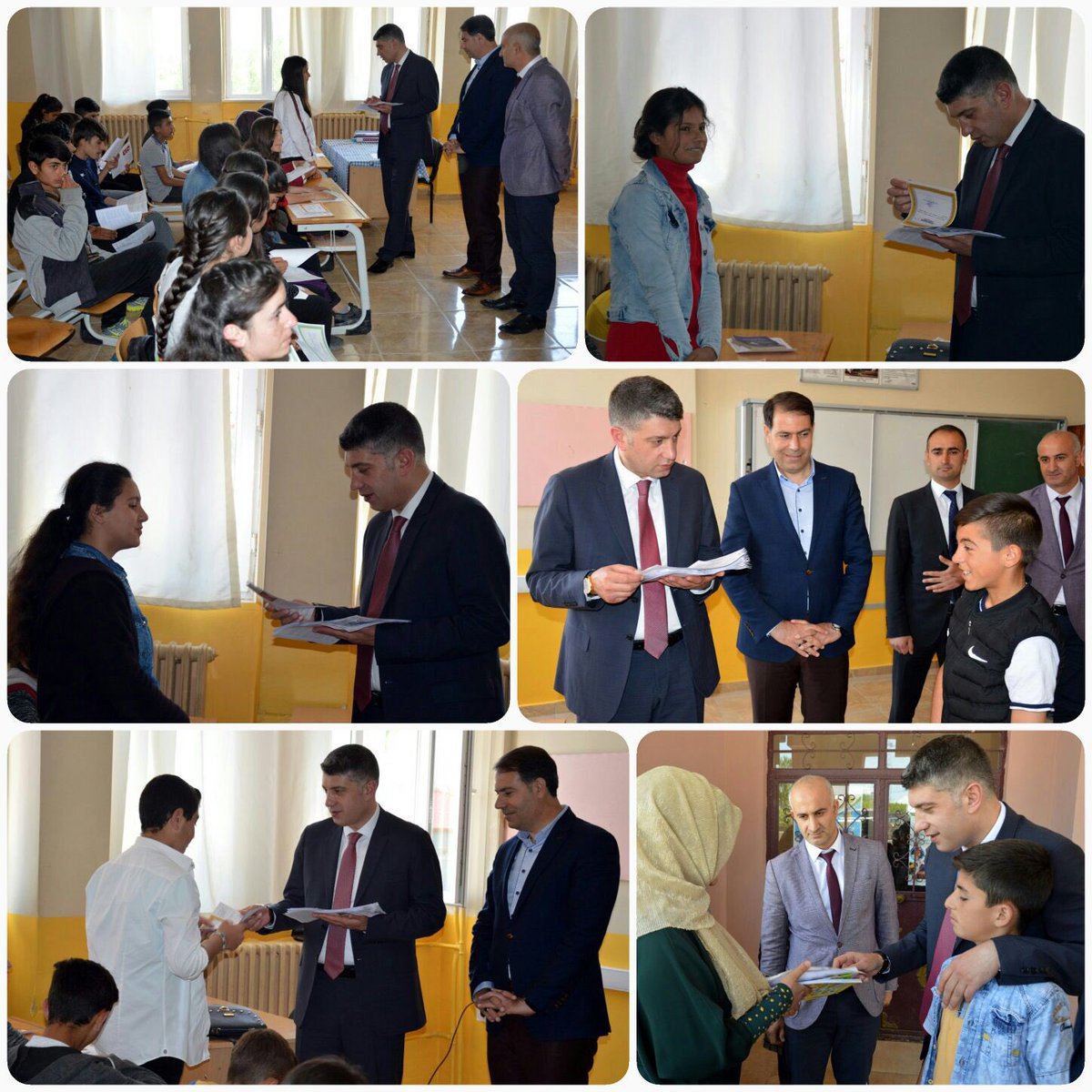 ulas1071's tweet photo. Nuh’un Gemisi Ortaokulunda öğrencilerimizi ziyaret edip karnelerini dağıttık. Kimisi takdir, kimisi teşekkür, kimisi de iftihar belgesi alan öğrencilerimizi tebrik, geriye kalanlara ise nasihat ettik. https://t.co/xViD6dT3is