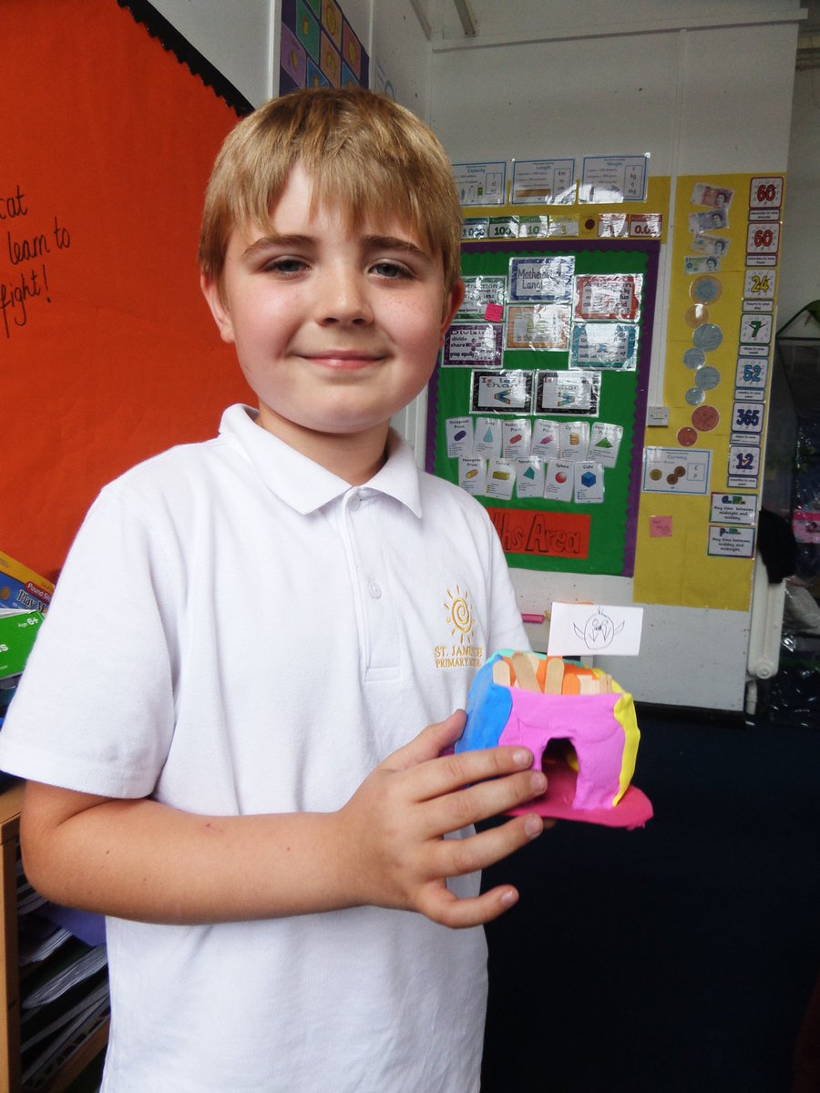 St_JamesYear3's tweet image. Check out Teddie and Millie-Rose, they have been inspired by our book &apos;Varjak Paw&apos; and created their own homes for cats. #3Norway #homeschoolproject