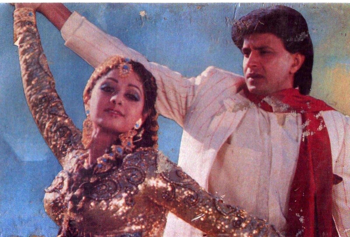 Sridevi: Mithun Chakraborty and Sridevi in the Hindi film Guru