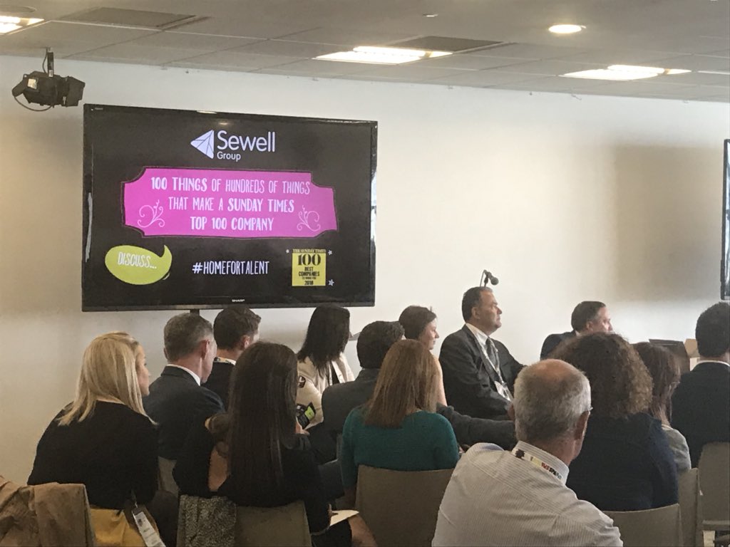 FutureHumber's tweet photo. How lovely to hear from a great team @Sewell_Group #homefortalent #sundaytimes #100bestcompaniestoworkfor2018 would love a #weeklyhuddle @BizWeekHumber @businessday2018 #businessday2018 https://t.co/JHcODdF5a5