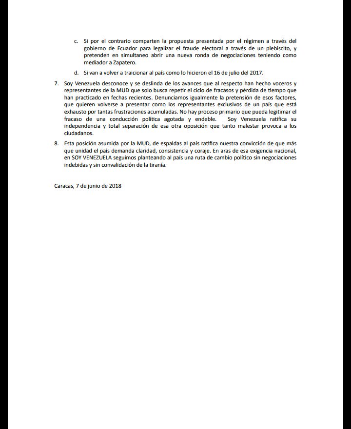 #SoyVenezuela se dirige al país en la oportunidad de calificar los resultados de la Cuadragésima Octava Asamblea Regional recientemente celebrada: