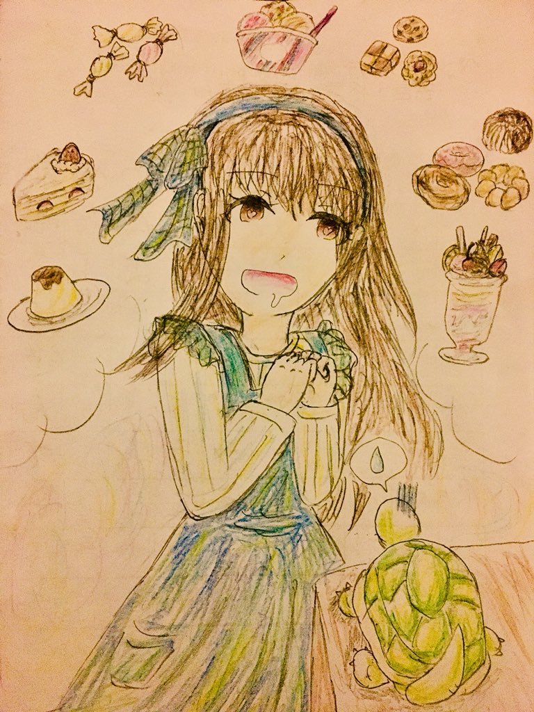 かめきちch Youtubeゲーム実況 V Twitter しんしさん いつもありがとうございます 困惑してるかめきちの後ろ姿がかわいい 美味しそうなスイーツもいいですね そして たこらいむさんとあろちゃんの相合傘イラストもとってもかわいいです なんだか以前より絵が