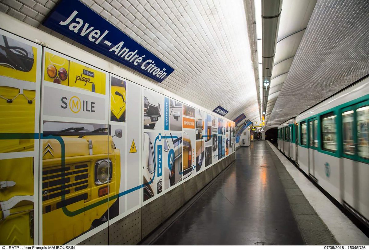 journalisteauto's tweet photo. #Citroën et la #RATP inaugurent la station de Métro Javel - André Citroën réaménagée... sympa ! https://t.co/u0WdhCXevt